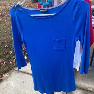 Express Royal Blue Crew Neck Top